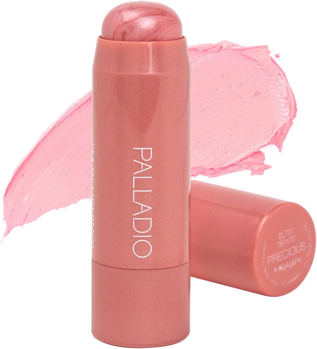 Palladio I'm Blushing 2-in-1 Cheek and Lip Tint, Buildable Lightweight Cream Blush, Sheer Multi Stick Hydrating formula, All day wear, Easy Application, Shimmery, Blends Perfectly onto Skin, Precious - Image 1