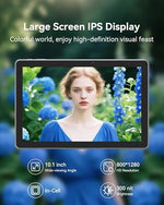 ADREAMER portable touchscreen tablet being held showing its thin profile and lightweight body construction.