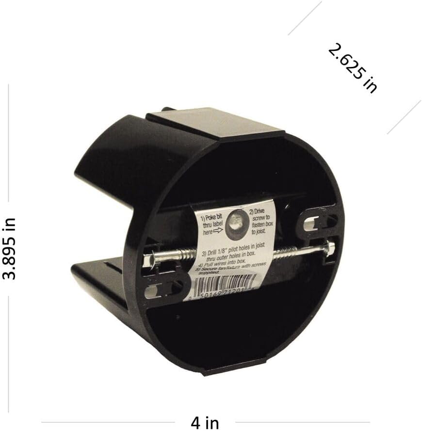 RACO 7120-1 fixture box with included mounting hardware and instructions