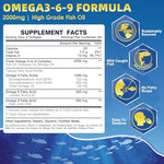 DRFOSTER Triple Omega 3-6-9 dietary supplement nutritional facts label displaying EPA and DHA content