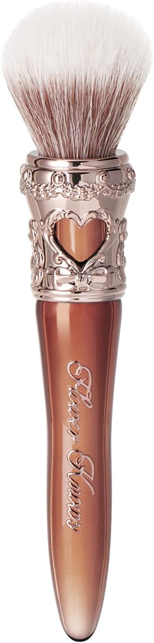 Flower Knows Sweetie Bear Rounded Blush Brush Chocolate front view authentic imported makeup tool