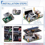 GeeekPi premium computer kit packaging contents including active cooler and adapter hardware