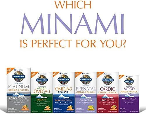 Authentic imported Garden of Life prenatal DHA fish oil product packaging showing 60 counts capsule supply