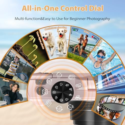 Compact 4K camera bundle with two batteries and SD card display