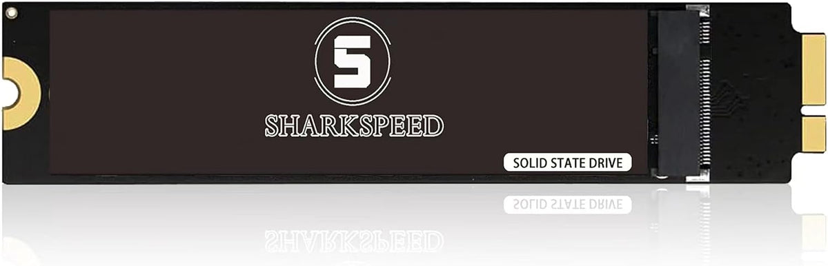 S Sharkspeed 512GB SSD front view showing M.2 connector interface