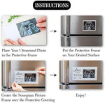 Brothers Bench ultrasound picture frame magnet packaged neatly as a baby shower gift for new moms