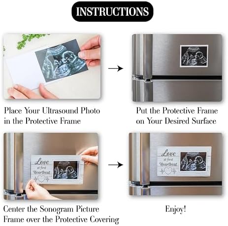 Brothers Bench ultrasound picture frame magnet packaged neatly as a baby shower gift for new moms