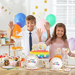Close up of colorful sprinkle pattern on party supplies