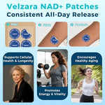 Person applying Velzara NAD+ patch for wellness