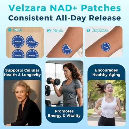 Person applying Velzara NAD+ patch for wellness