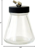 Paasche airbrush glass bottle with metal adapter lid