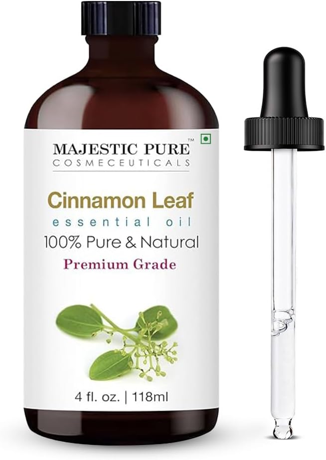 Majestic Pure cinnamon essential oil front view bottle