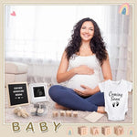 Full contents of Canlierr 9 piece pregnancy reveal photo prop kit