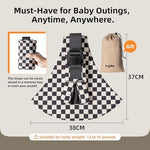 Side view of the lightweight portable toddler carrier highlighting the secure buckle closure