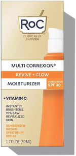 Back label of RoC Multi Correxion sun protection directions and warning details