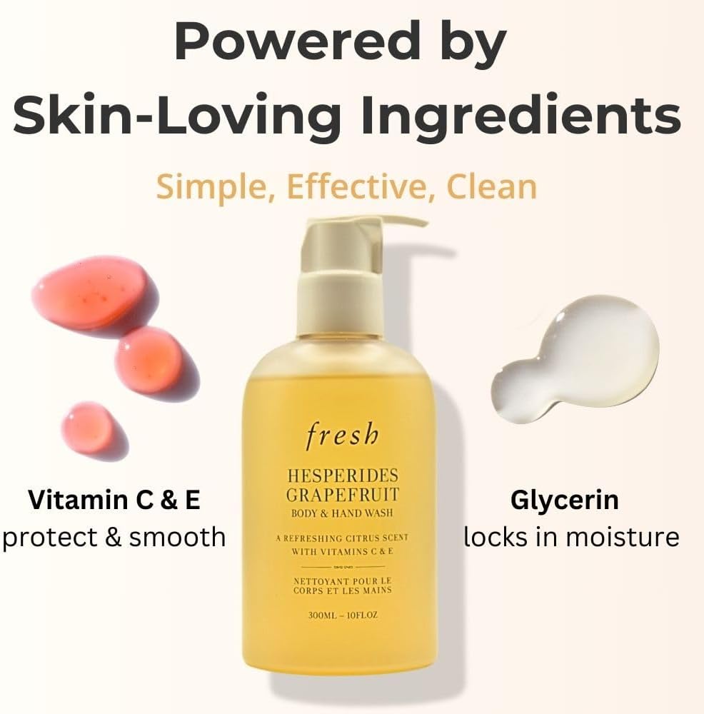 Fresh body care citrus liquid soap bottle lifestyle shot