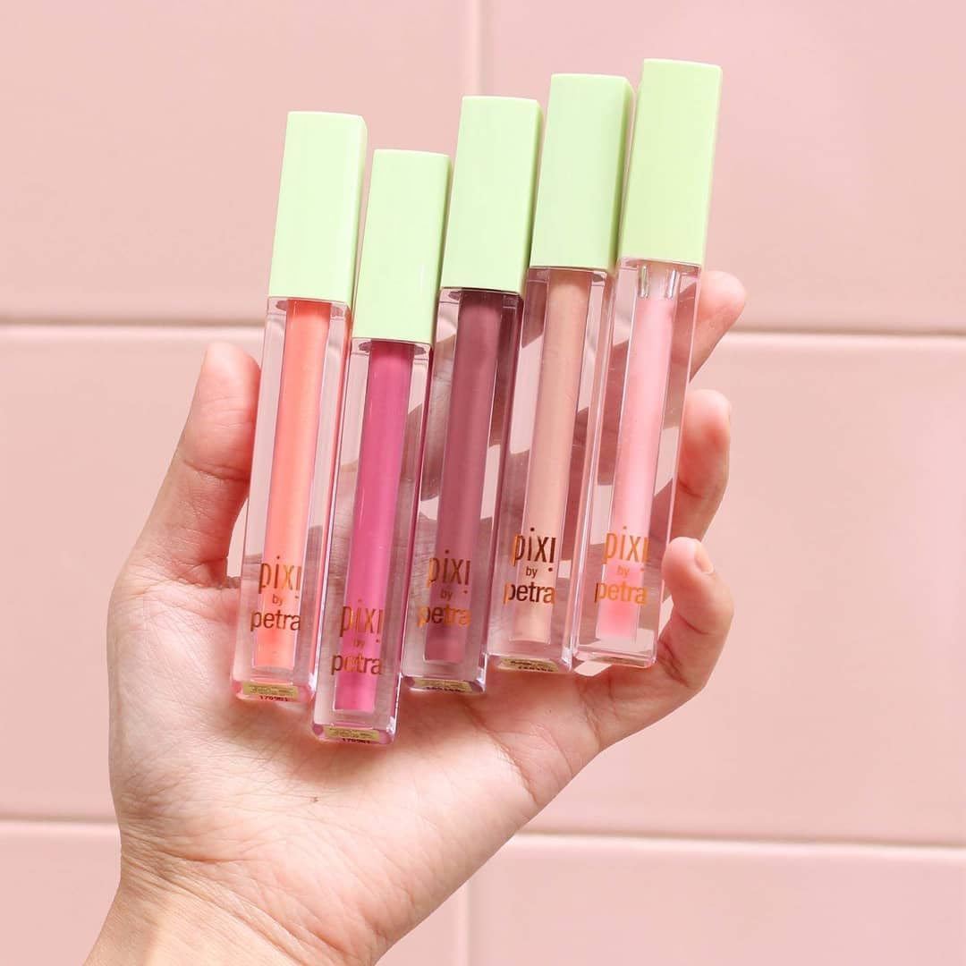 Swatches of Pixi LipLift Max Sheer Rose on skin
