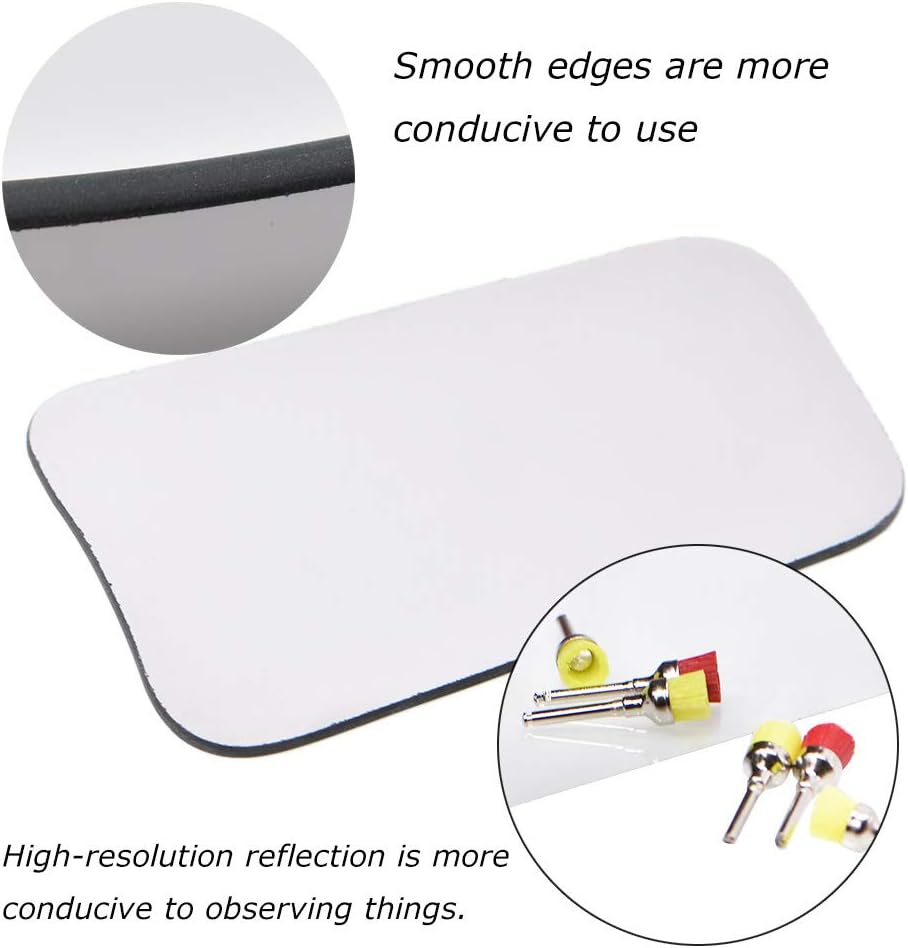 Angzhili 5-piece dental mirror set arranged for clinical and student demonstration.