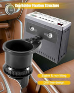 JUFWKO cup holder radio mount showcasing the adjustable expandable base mechanism.