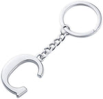 Keychain Initial Letter Key Chain Silver for Men Women Personalized Alphabet Monogram Keychain for Car Keys - Image 10