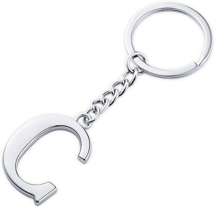 Keychain Initial Letter Key Chain Silver for Men Women Personalized Alphabet Monogram Keychain for Car Keys - Image 10