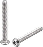 uxcell M4x25mm Machine Screws Hex Socket Round Head Screw 304 Stainless Steel Fasteners Bolts 20pcs - Image 12