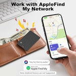 QUICKHORSE smart tracking card placed inside a leather wallet slot