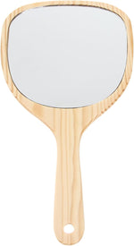 Balacoo retro handheld makeup mirror front view with wooden frame