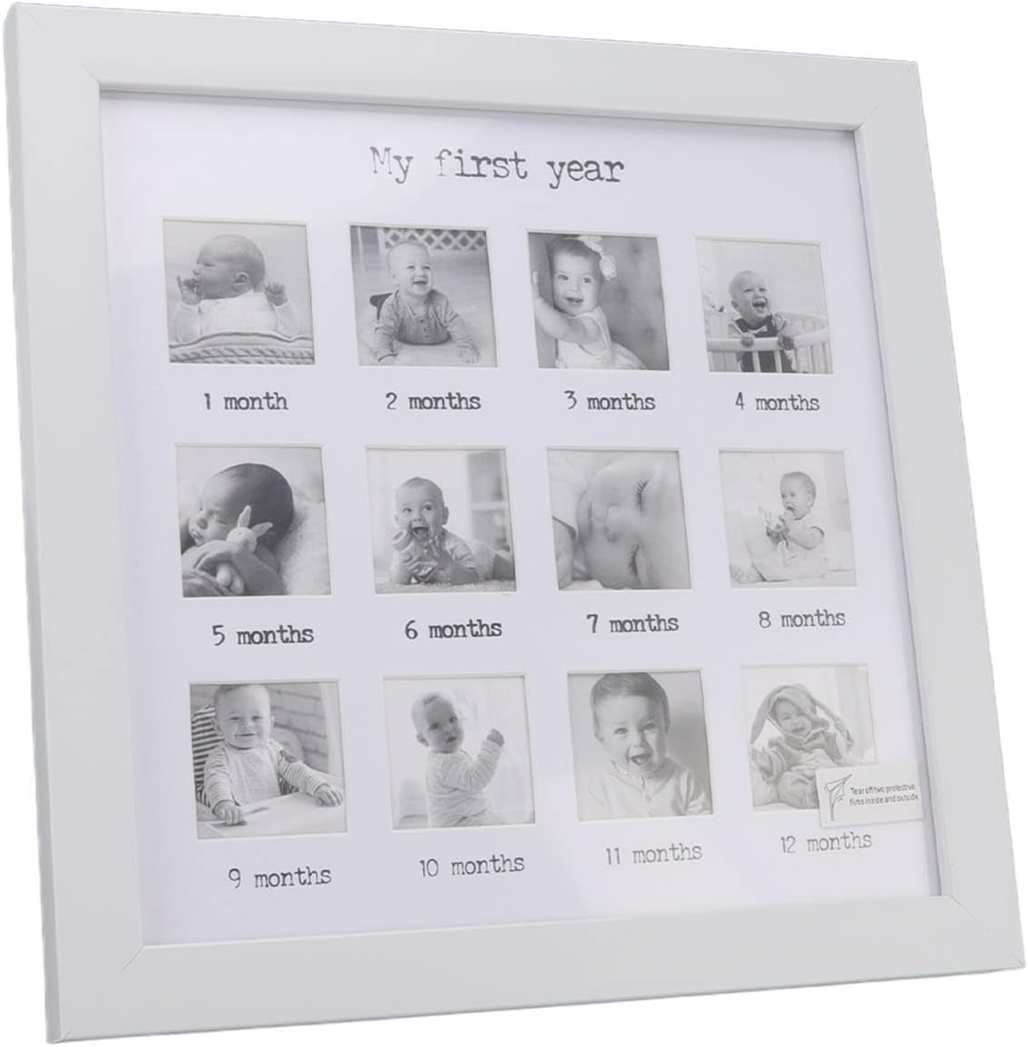 Wohpnle baby first year 12 month photo frame front view
