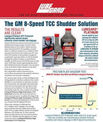 Back label of Lubegard Platinum transmission additive with technical details