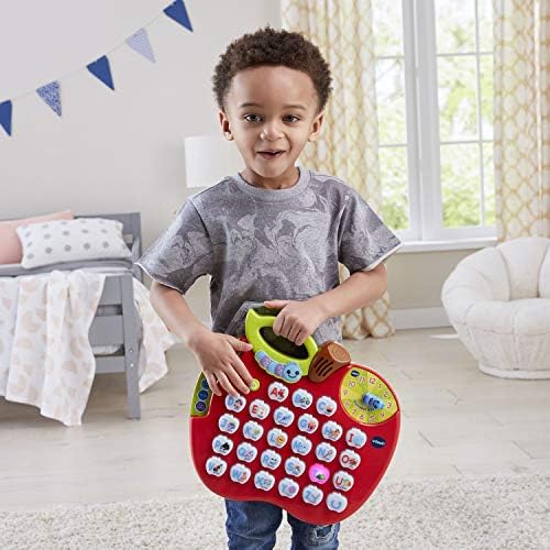 Imported VTech alphabet apple educational device showing back battery section