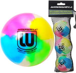 Winnwell street hockey balls multi-pack front view in mesh bag