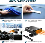 Newception 150W vehicle heater displaying the 360 degree rotating adjustment base