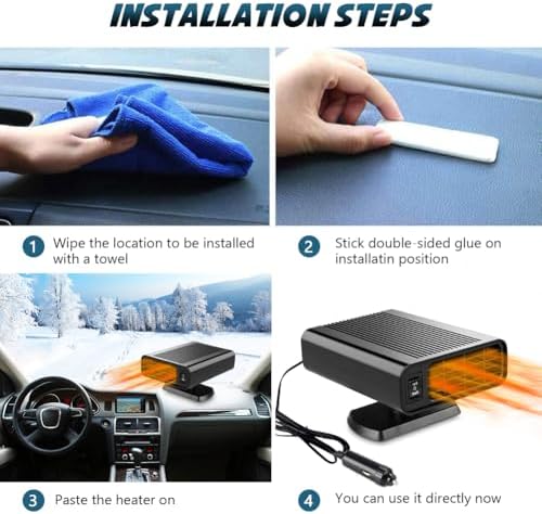 Newception 150W vehicle heater displaying the 360 degree rotating adjustment base