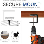 Minimalist workspace setup using hidden under desk storage mount for clamshell mode.