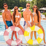 Full set of 6 colorful inflatable tubes for pool parties