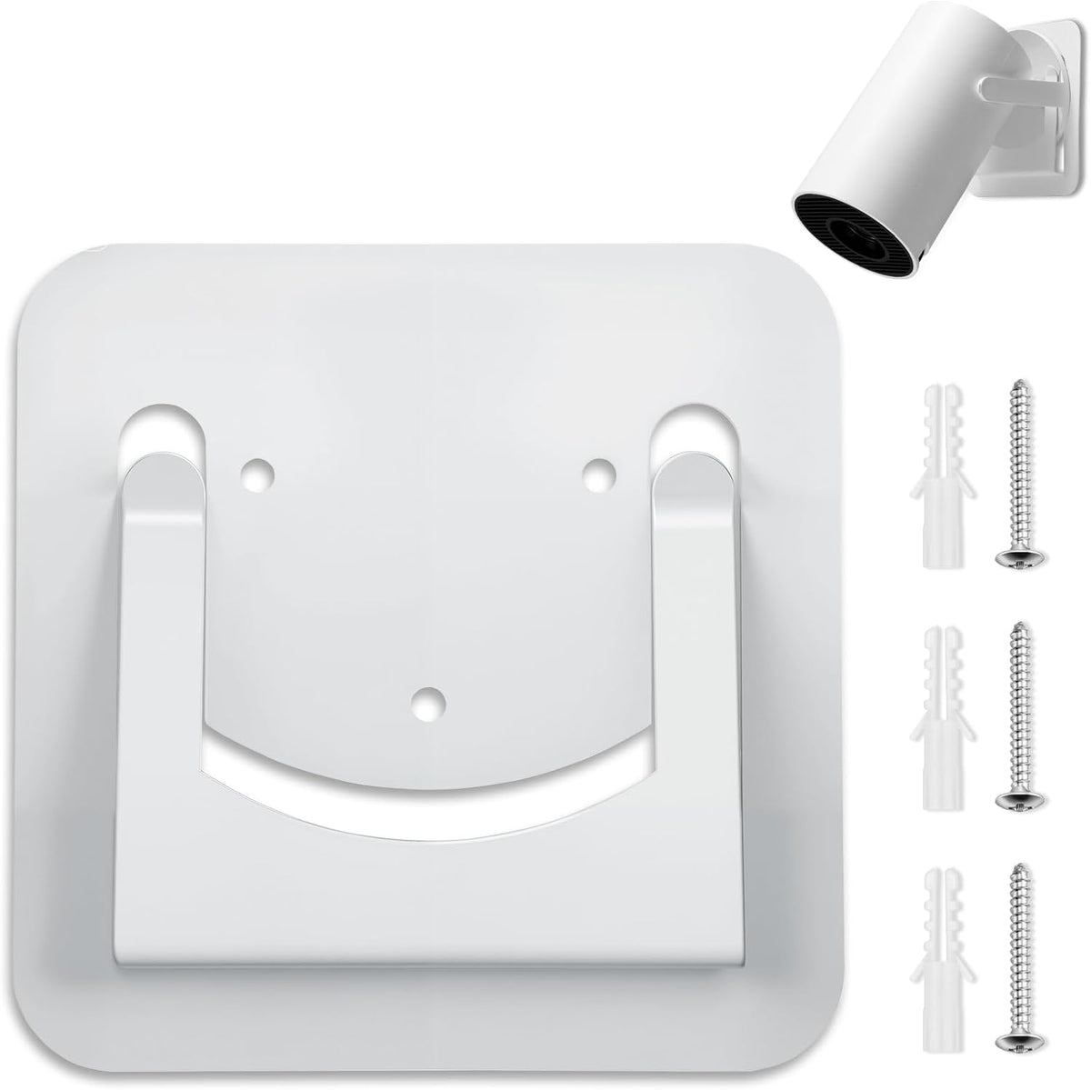 Tellegloww projector ceiling mount front view showing the sleek white square design and secure holding bracket.
