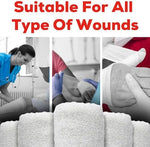 Back label illustration highlighting latex free and hypoallergenic specifications of the product