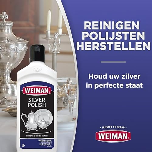 Weiman 3-in-1 silver cleaner before and after tarnish removal results