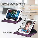 Fintie tablet enclosure showcasing integrated storage slot holding Apple stylus pen and charging adapter components safely.