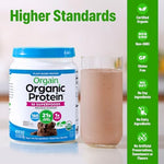 Scoop of creamy chocolate fudge protein powder