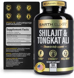 Third party tested Earth Elixir shilajit capsule bottle illustrating clean formula without fillers.