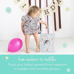 Tiny Ideas nursery tabletop decor frame displaying newborn to toddler growth