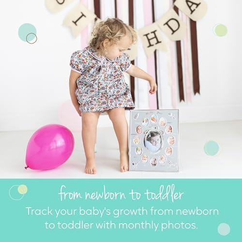 Tiny Ideas nursery tabletop decor frame displaying newborn to toddler growth