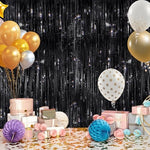 GCB metallic black backdrop prop styled for a bachelorette and graduation celebration