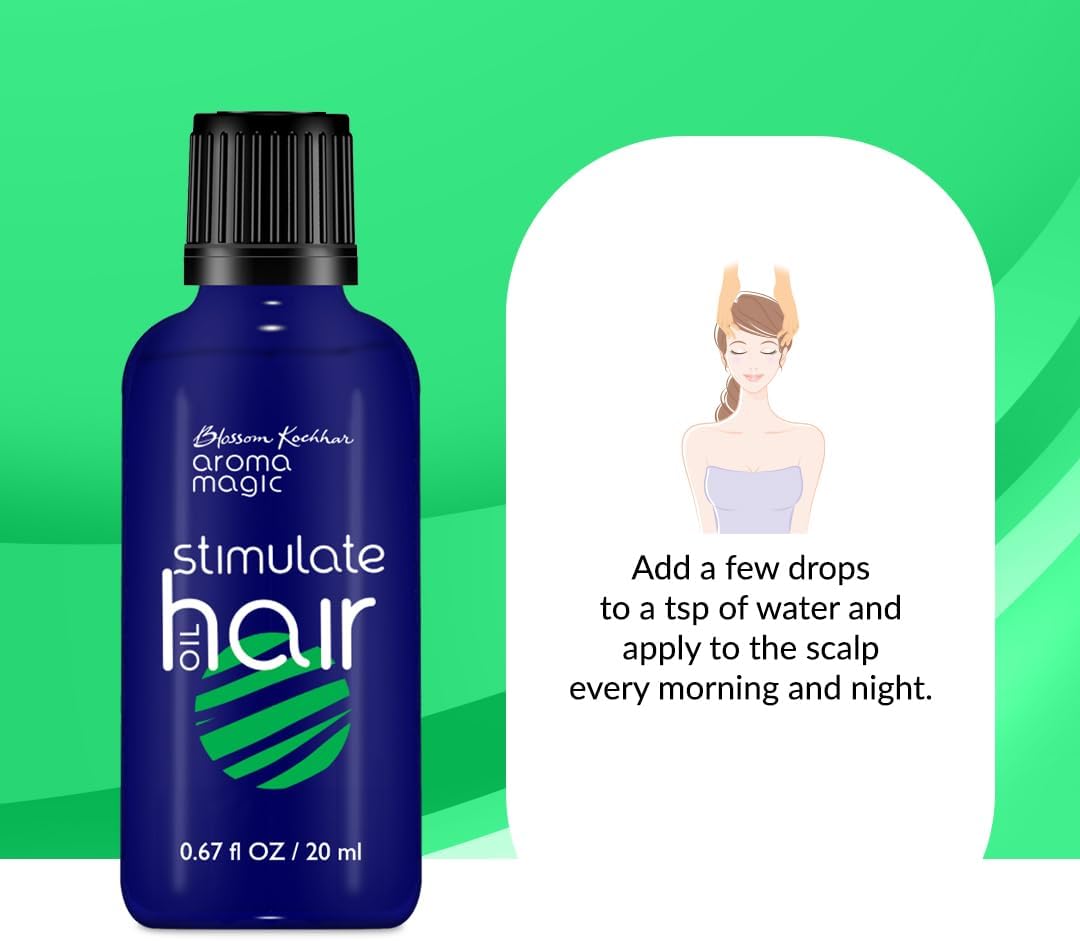 Aroma Magic Stimulate Hair Oil ingredients list closeup