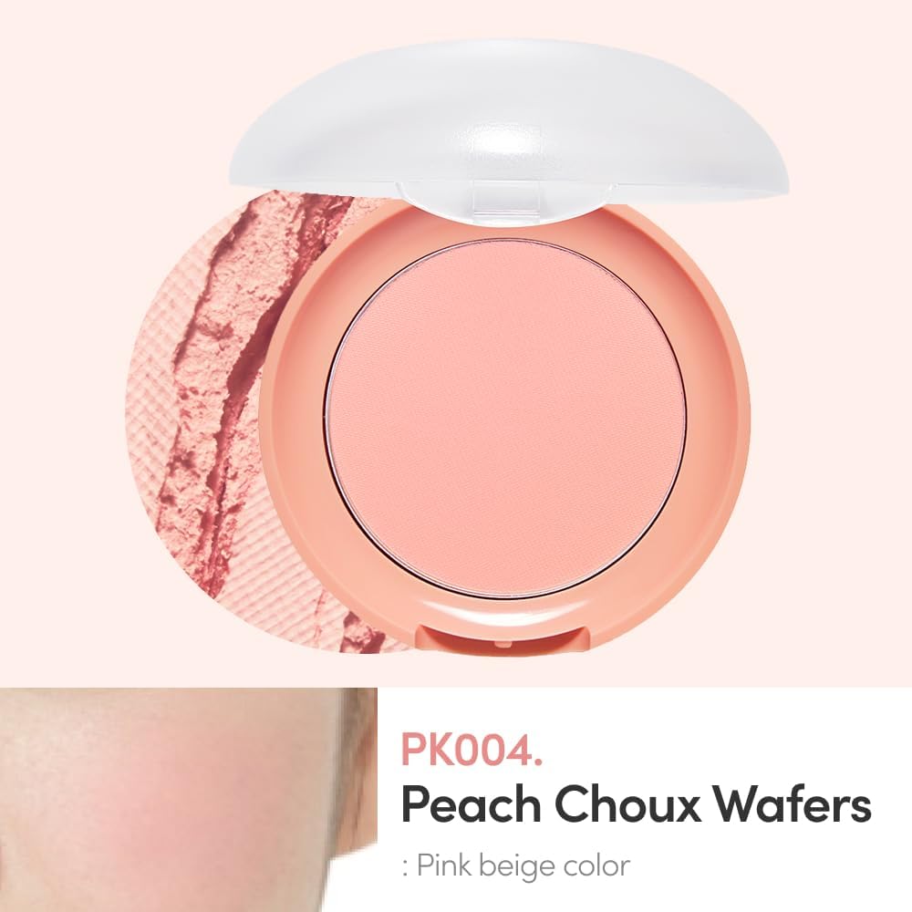 Etude long lasting sebum control powder blusher with plush puff