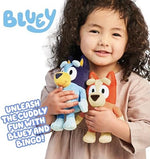 Bluey and Bingo soft stuffed animal characters standing together