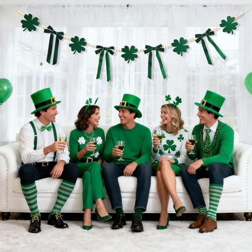 CRAFLOX four leaf clover bow garland packed and stored neatly highlighting reusable holiday material
