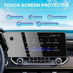 Close up of 9H hardness screen protector applied to vehicle touchscreen